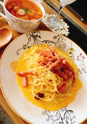 お家で簡単カフェパスタ！カルボナーラ！-レシピのメイン写真