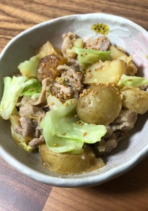 男ウケ◎豚肉とじゃが芋のにんにく味噌炒め-レシピのメイン写真
