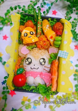 とっとこハム太郎『マフラーちゃん』弁当♡-レシピのメイン写真