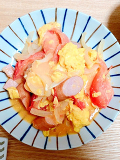 玉ねぎ、卵、トマトの中華風炒め-レシピのメイン写真