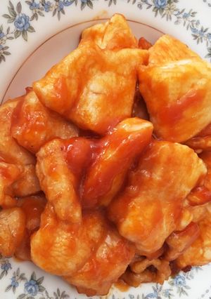 やわらか鶏むね肉の甘酢ケチャップ炒め-レシピのメイン写真