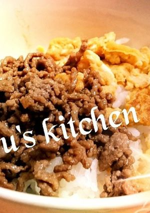 簡単美味！！卵とミンチの2色丼♡♡-レシピのメイン写真