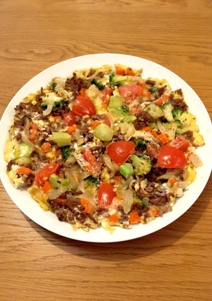 簡単！野菜たっぷりスパニッシュオムレツ風-レシピのメイン写真