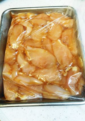 下味冷凍☆むね肉で簡単しょうが焼き風-レシピのメイン写真