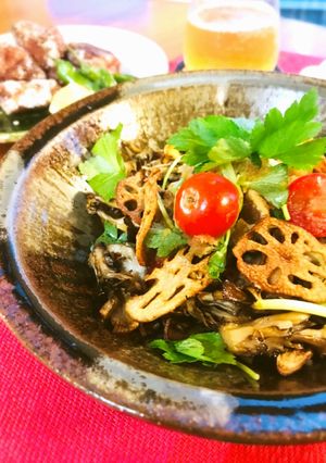 鰺と根菜チップスのおろし和え-レシピのメイン写真