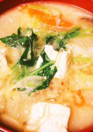 ヘルシー!みそバター豆乳野菜汁-レシピのメイン写真