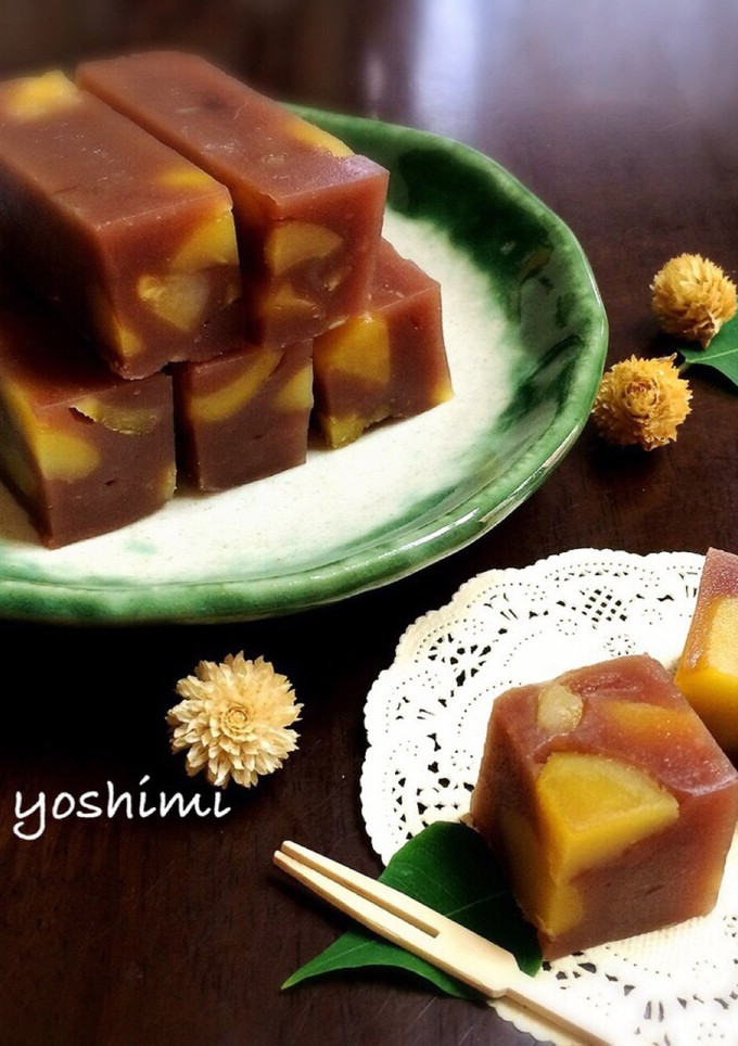 レンジで簡単〜栗蒸し羊羹♪-レシピのメイン写真