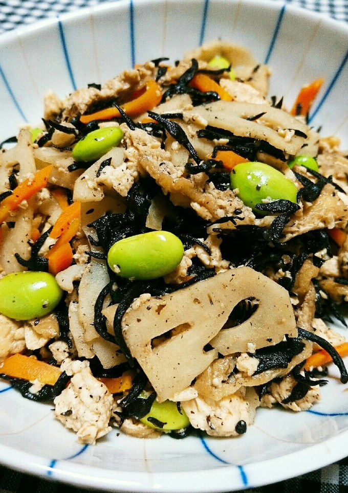 コンビニ風 ６種具材の豆腐とひじきの煮物-レシピのメイン写真