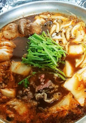 素無しで作る、和風なキムチ鍋のだし-レシピのメイン写真