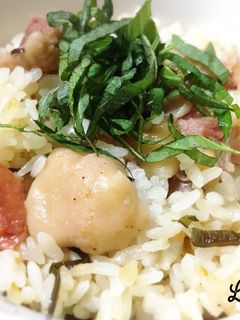 焼き鳥と梅干しの炊き込みご飯-レシピのメイン写真