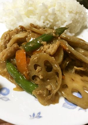 レンコンと豚小間のきんぴら-レシピのメイン写真