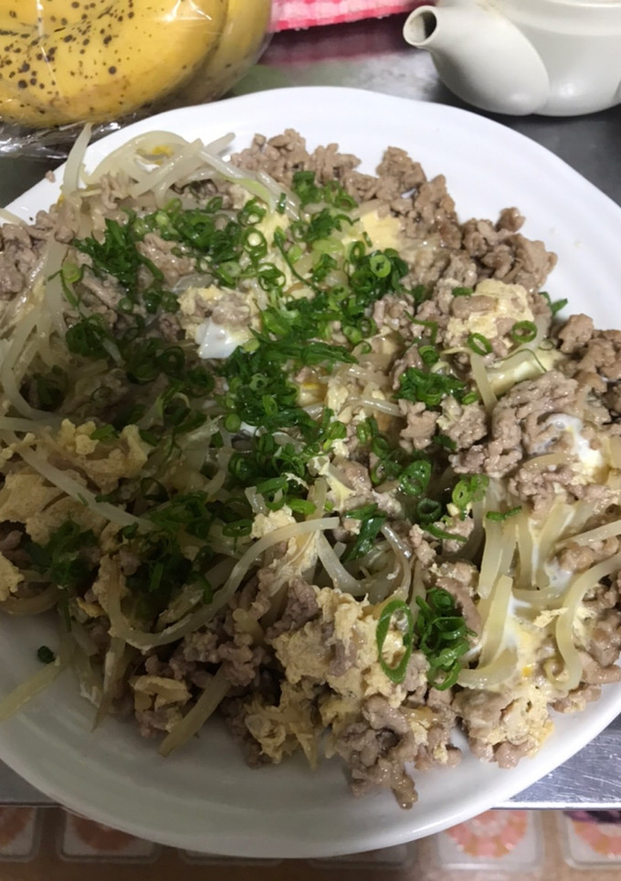 もやしとひき肉の卵とじ-レシピのメイン写真