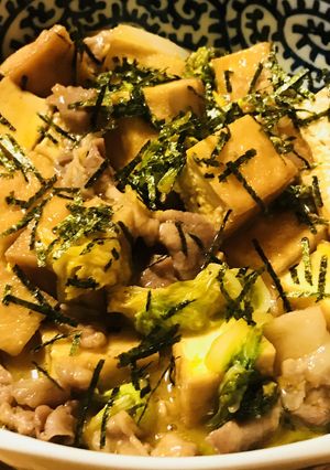 豚肉のすき焼き風●ゆる玉子チャンプルー-レシピのメイン写真
