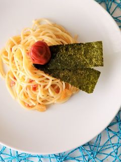 梅とガーリックのクリーミーなパスタ-レシピのメイン写真