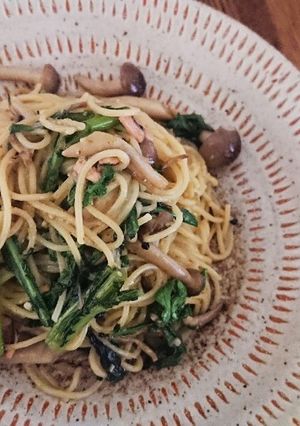 キノコと春菊のゆず胡椒パスタ-レシピのメイン写真