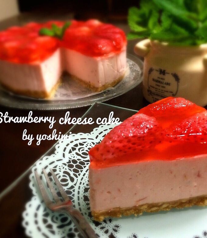いちごのレアチーズケーキ♪-レシピのメイン写真