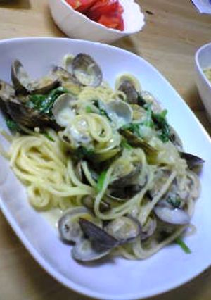 ほうれん草とあさりのクリームパスタ-レシピのメイン写真