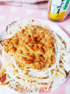 なめ茸納豆応用!超節約もやしサラダ?☆-レシピのメイン写真