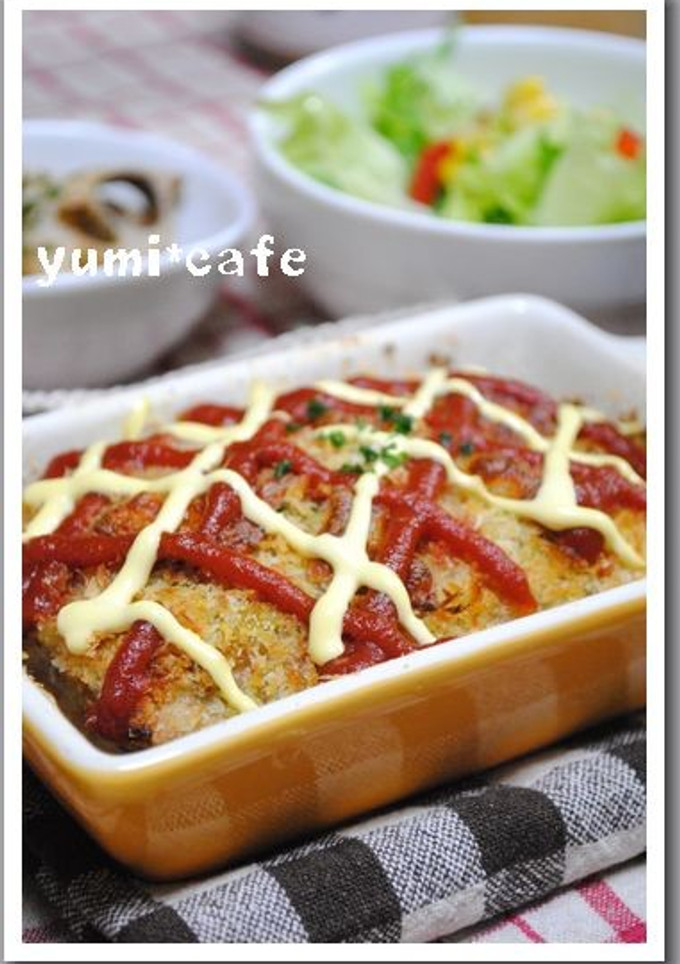 丸めずまとめて焼いちゃったメンチ♡-レシピのメイン写真