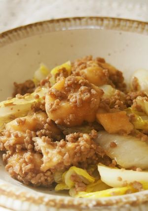 白菜・合挽ミンチ麩のすき焼き風煮♪-レシピのメイン写真