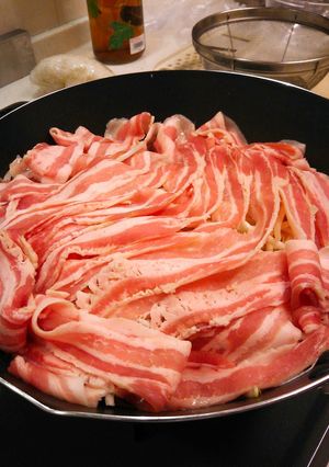 豚ばらの蒸し野菜とじ【冷蔵庫整理】-レシピのメイン写真
