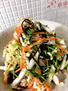 簡単!豆苗と白菜の塩昆布サラダ-レシピのメイン写真