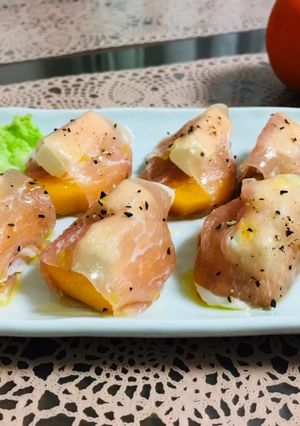 ♡柿とクリームチーズの生ハム巻き♪-レシピのメイン写真