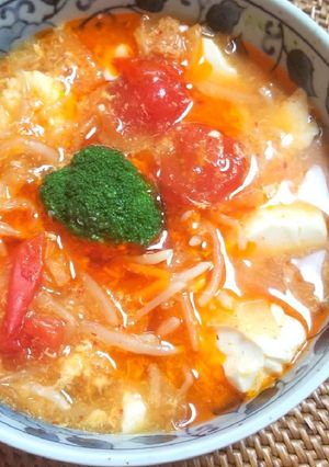 モヤシとトマトとキムチの酸辣湯-レシピのメイン写真