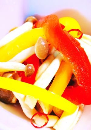低糖質!パプリカときのこのペペロンチーノ-レシピのメイン写真