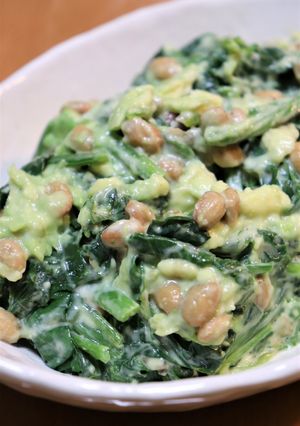 朝昼夕♪ほうれん草アボカド納豆のサラダ-レシピのメイン写真