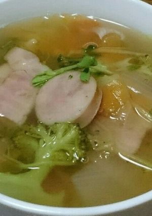 フランクフルトパンから野菜たっぷりスープ-レシピのメイン写真