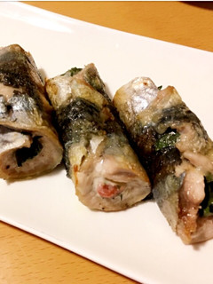 秋刀魚の大葉巻き♪梅と味噌2種♪-レシピのメイン写真