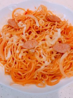 レンジで簡単!焼きそば蒸し麺でナポリタン-レシピのメイン写真