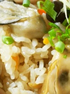 牡蠣(カキ)入り五目炊き込みご飯-レシピのメイン写真