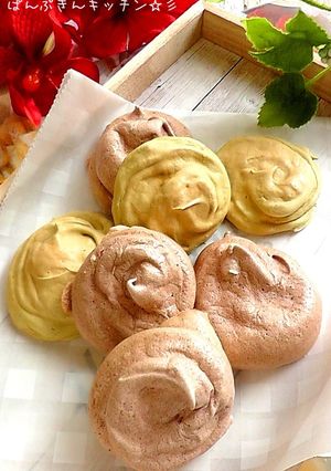 ココアと抹茶の焼きメレンゲ♡-レシピのメイン写真