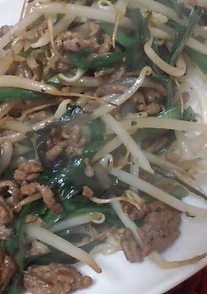 挽肉とニラの炒め物-レシピのメイン写真