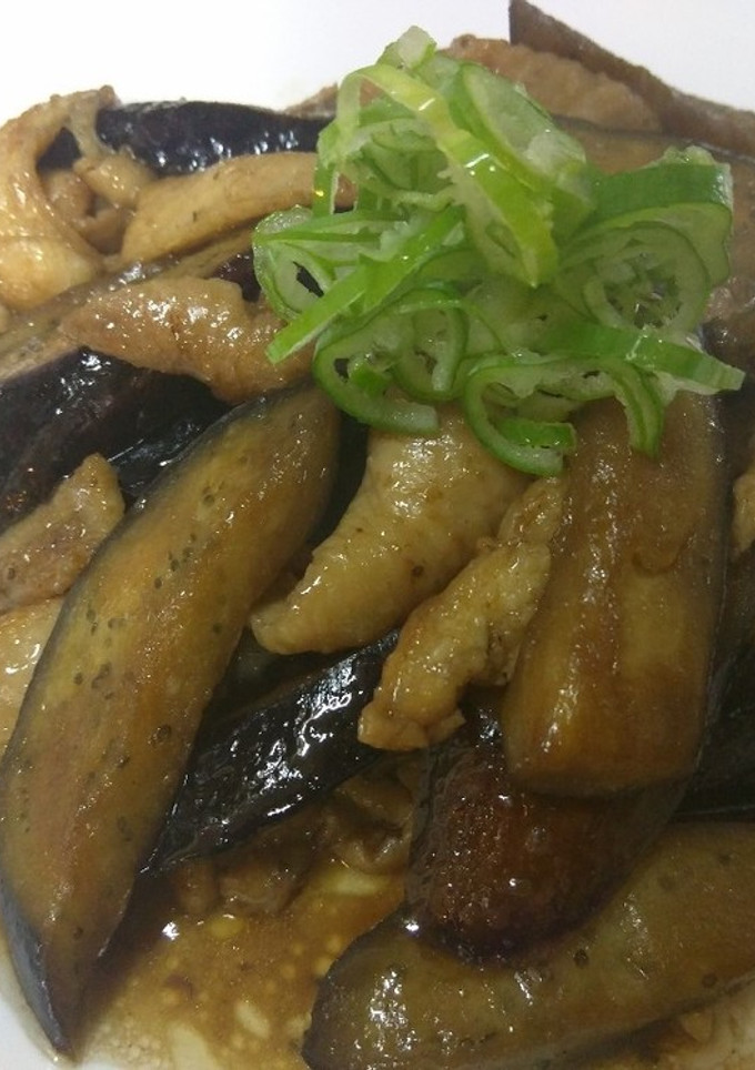 簡単！ナスと鶏皮の炒め物-レシピのメイン写真