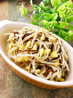 レンジで超簡単!豆もやしの塩昆布ナムル-レシピのメイン写真