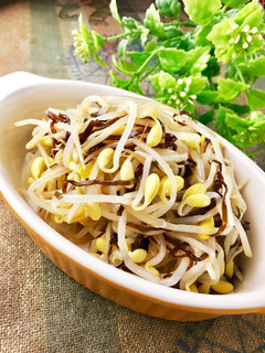 レンジで超簡単!豆もやしの塩昆布ナムル-レシピのメイン写真
