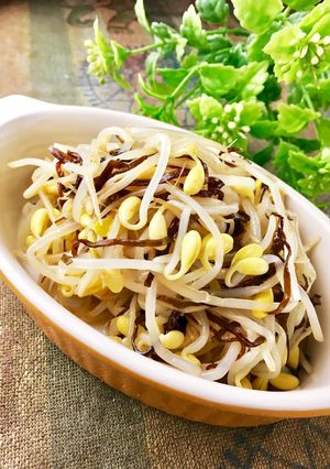 レンジで超簡単！豆もやしの塩昆布ナムル-レシピのメイン写真