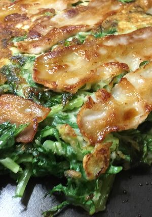 水菜シャキシャキヘルシーお好み焼き-レシピのメイン写真