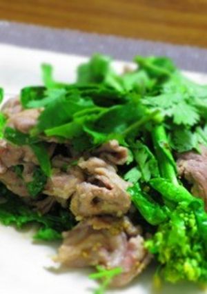 ラム肉と菜の花の香菜炒め-レシピのメイン写真