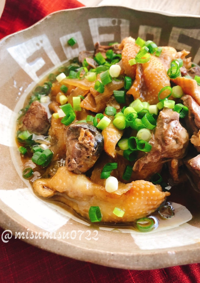 鶏皮とレバーの煮物(動画有)-レシピのメイン写真