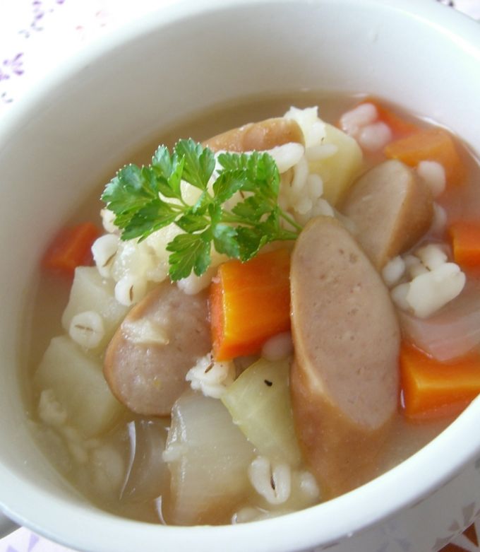 押し麦入り♡たっぷり野菜のコンソメスープ-レシピのメイン写真