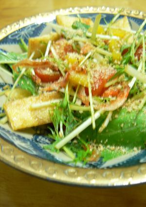 水菜とカリカリ油揚げのサラダ-レシピのメイン写真