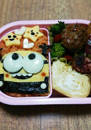 今日のキャラ弁12/4(ミニオンズ ボブ-レシピのメイン写真