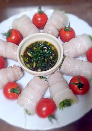 レンジで簡単！さっぱり水菜の豚肉巻き-レシピのメイン写真