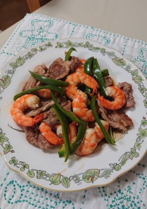 豚肉(お肉)海老野菜オイスターソース炒め-レシピのメイン写真