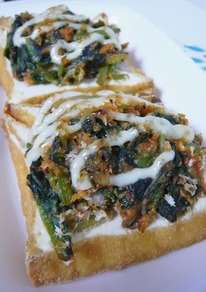 ケチャップほうれん草のっけ厚揚げ-レシピのメイン写真