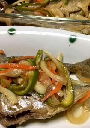 アジ 野菜たっぷり 甘酢漬け-レシピのメイン写真